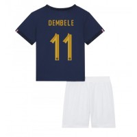 Frankrike Ousmane Dembele #11 Fotballklær Hjemmedraktsett Barn VM 2022 Kortermet (+ korte bukser)